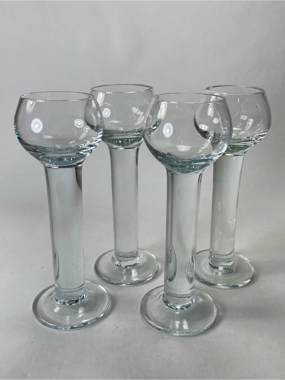 Set 4 Norwegian Linie Aquavit MCM Mid Century Modern Clear Glass Shot Glasses